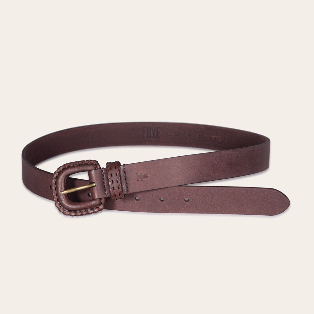 Frye 30MM Belt with Covered Buckle and Leather Lacing SZ L NEW